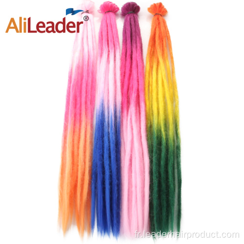 20 "46 couleurs Extensions de cheveux Dreadlocks colorés synthétiques